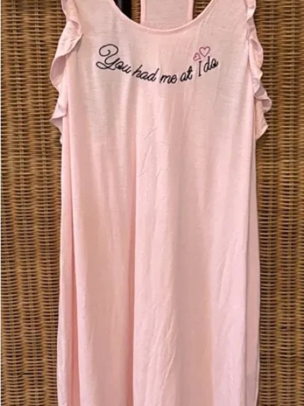 Betsey Johnson Light Pink Sleeveless Nightgown "You had me at I do"